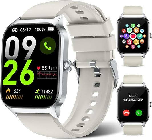 Smart Watch for Men Women Make Call Answer 1.85" with 20+ Sport Modes Fitness Tracker Sleep Spo2 Heart Rate Monitor Smartwatch Waterproof Pedometer Activity Tracker for Android iPhone