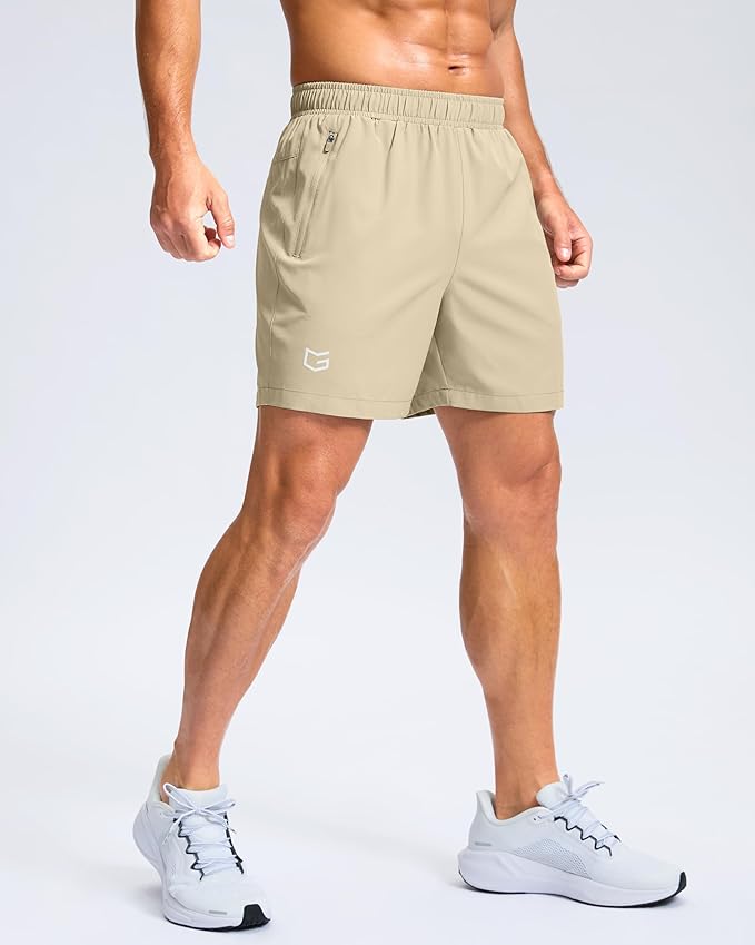 G Gradual Men's Athletic Running Shorts with Zipper Pockets Quick Dry 7"/ 5"/ 9" Workout Gym Shorts for Basketball Hiking