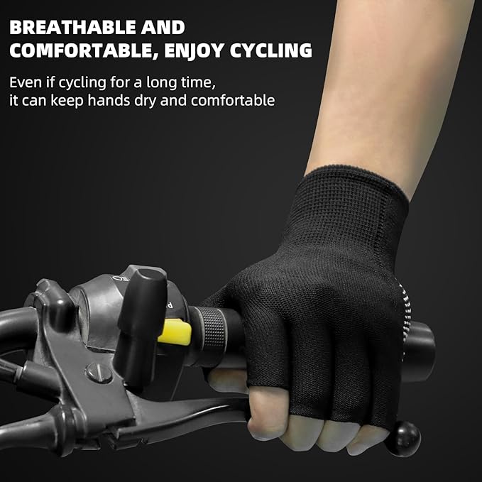 Half-Finger Workout Gloves, Sports Cycling Glove, Fingerless Work Gloves for Men Women, Anti-slip Exercise Gloves