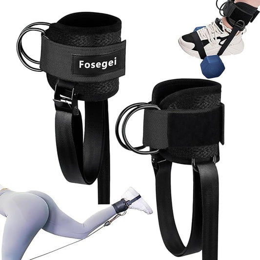 Ankle Straps for Dumbbell and Cable Machine, Dumbbell Foot Attachment with Longer Stronger Nylon Strap, Tibialis Trainer, Leg Extensions, Hamstring Curls for Women and Men