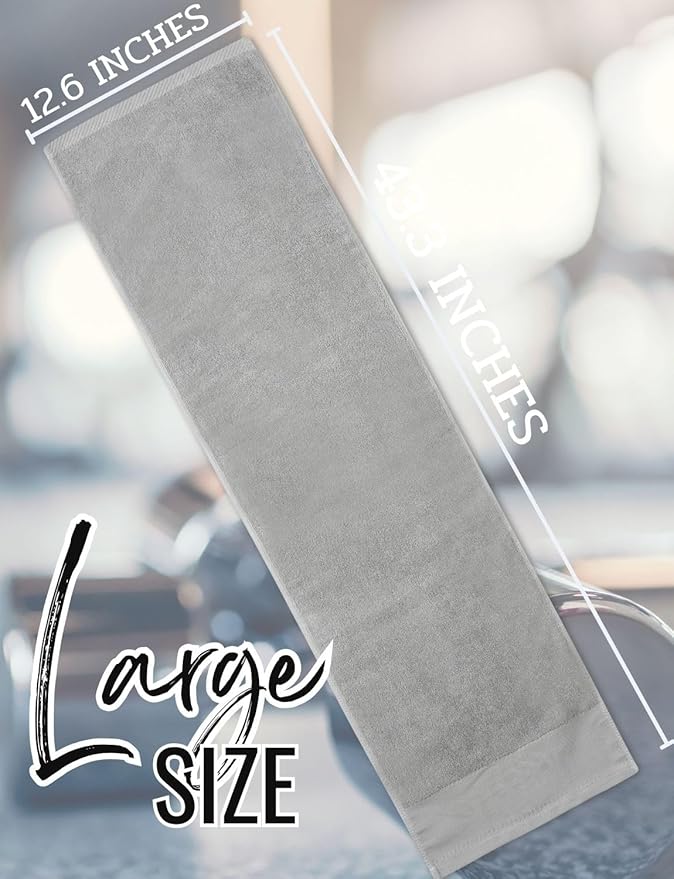 Gym Towel, Personalized Workout Gifts for Men, Women, Sports Lover, Exercise Fitness Gift for Gym Enthusiast on Birthday, Christmas, Soft and Absorbent Towel, Gray, Initial W
