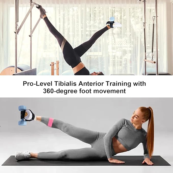 2Pcs Dumbbell Foot Attachment for Leg Workout at Home, Ankle Straps for Weights, Tibialis Trainer, Hip Flexors Exercise Tool for Women and Men