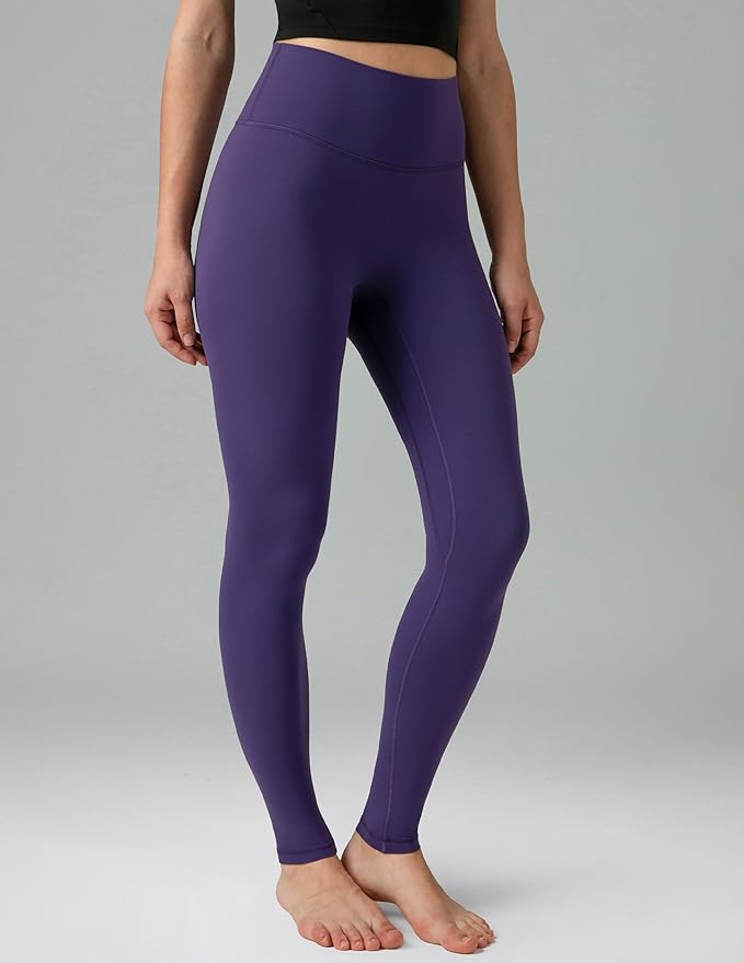 Colorfulkoala Dreamlux No Front Seam Leggings for Women 25"/28" Inseam, Seamless High Waisted Buttery Soft Yoga Pants