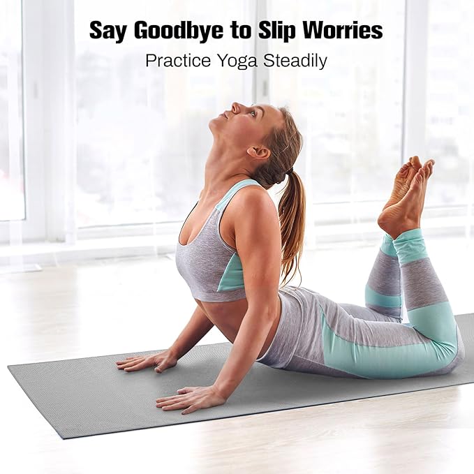 MoKo Hot Yoga Towel, Non-Slip Yoga Mat Towel with Grip Dots, 74.4"×27.3" Yoga Mat Cover for Pilates, Fitness, Meditation