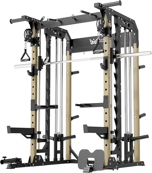 B52 Machine Home Gym with Power Rack, Cable Crossover, Dual Pulley System, Landmine, and Multi-Grip Pull-Up Bar – Heavy-Duty Fitness Equipment for Strength Training and Full-Body Workouts