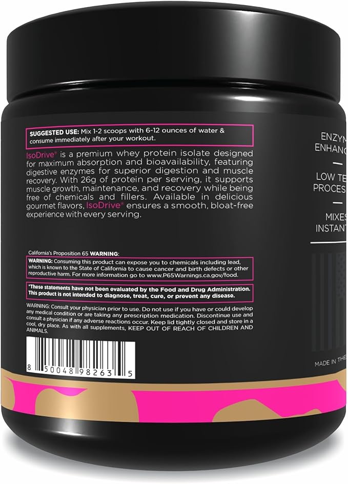 Driven Nutrition ISODRIVE Premium Whey Isolate (1lb, Cappucino)
