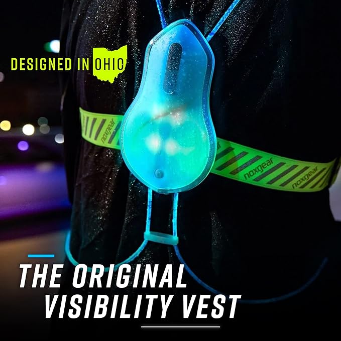 noxgear Tracer2 Multicolor Light Up and Reflective Running Vest | Rechargeable, Ultra-bright Running Lights for Runners