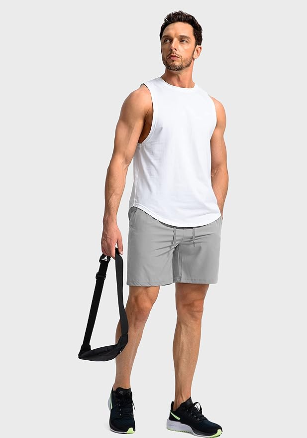 Men's Running Shorts with Zipper Pockets 9 Inch/ 7 Inch / 5 Inch Lightweight Quick Dry Gym Workout Athletic Shorts for Men