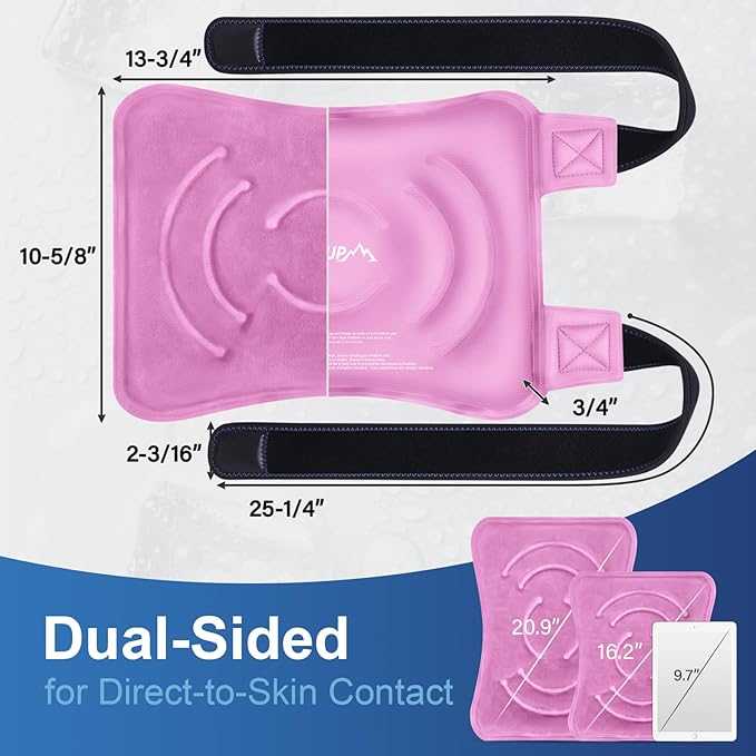 APEXUP Ice Pack for Knee Pain Relief, Large Reusable Wrap After Surgery, Flexible Gel Cold Pack for Injuries, Pain Relief for Back, Shoulder, Elbow, Ankle and Leg (Pink, L, 2PK)