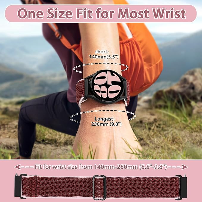 Quick Release Watch Band - Choice of Width -18mm 19mm 20mm 22mm 24mm Watch Bands, Solo Loop Adjustable Elastic Nylon Watch Straps Replacement Wristband for Men Women