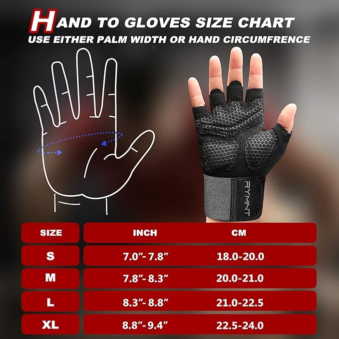 ZEROFIRE Workout Gloves for Women Men - Weight Lifting Gloves with Full Palm Protection & Extra Grip for Women Gym, Weightlifting, Weight Lift, Rowing, Exercise, Sport, Cycling