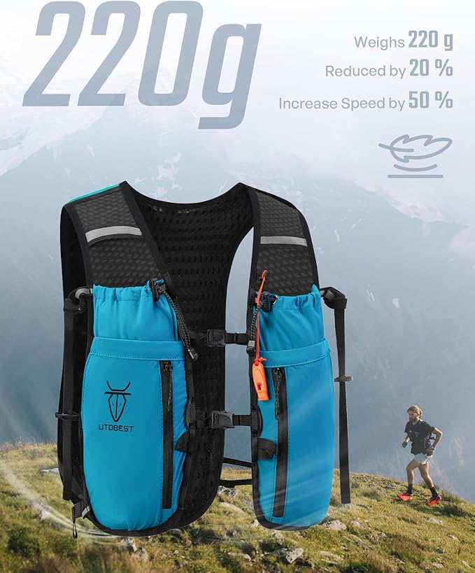 Upgrade Running Hydration Vest 10L, Running Backpack for Women Men Multi-Functional Storage, Adjustable Water Vest for Trail Marathon Race Jogging Cycling