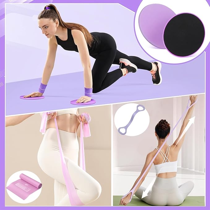 Pilates Ring Essentials Kit for Women, Styled in Soft Macaron Creams - Yoga Exercise Equipment Set for Home Workouts with Magic Circle, Mini Ball & Accessories - Fitness Ring Set for Beginners