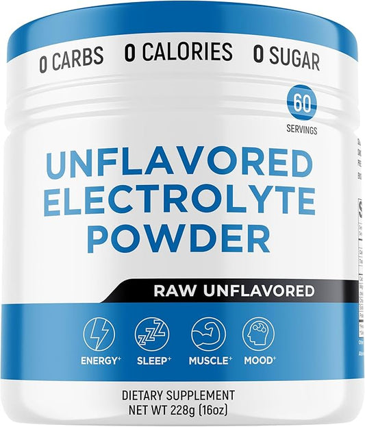 Keto Vitals Unflavored Electrolyte Powder - Sugar Free Electrolytes for Fasting, Keto & Hydration - No Sugar, No Flavor - Flavorless Electrolytes Powder Tub - 60 Servings