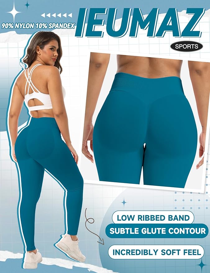 Scrunch Butt Lifting Leggings for Women Gym Seamless Workout Leggings Mid Low Waist Tummy Control Yoga Pants