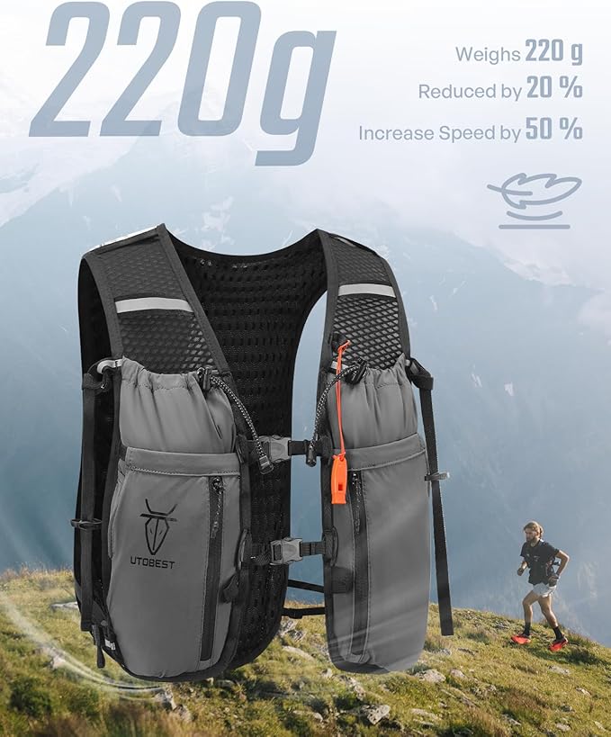 Upgrade Running Hydration Vest 10L, Running Backpack for Women Men Multi-Functional Storage, Adjustable Water Vest for Trail Marathon Race Jogging Cycling