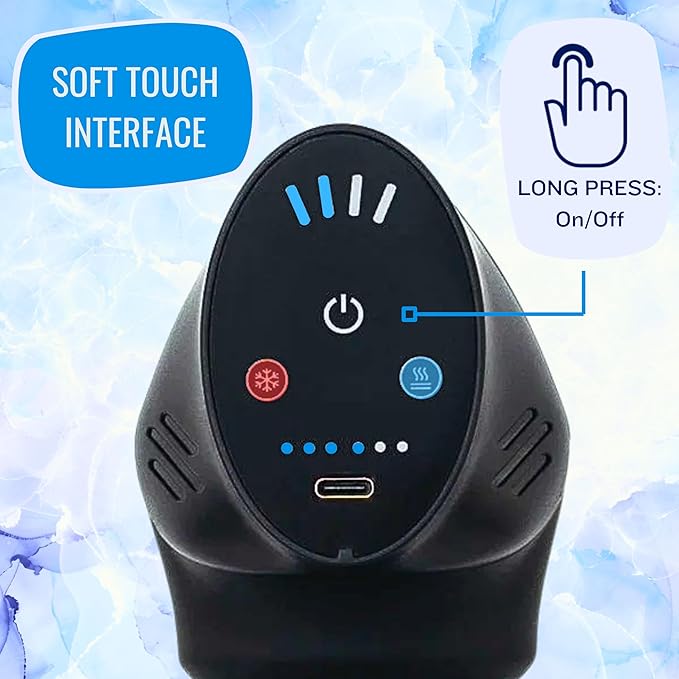 Professional Grade Massage Gun - Deep Tissue Back Massager with Heat and Cold Therapy Tip and Innovative Full-Body Extended Handle