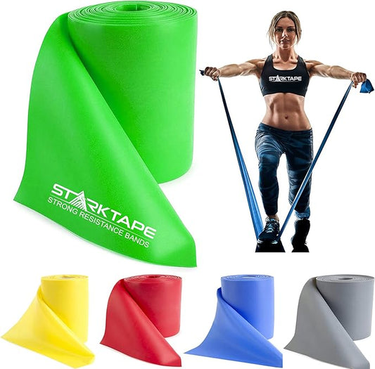 Resistance Bands Professional 8,16, 25, 50 Yards Bulk Rolls. Latex-Free Elastic Physical Therapy Band. No Scent, No Powder - Perfect for Home Exercise, Yoga, Pilates, Gym, Rehab, Workout