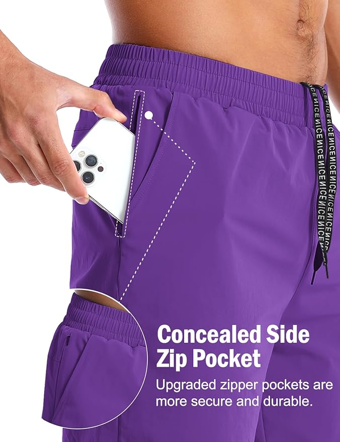 Aolesy Men's 5''/7'' Running Shorts Quick Dry Workout Gym Shorts with Pockets, Tennis Training Athletic(Linerless & Liner)