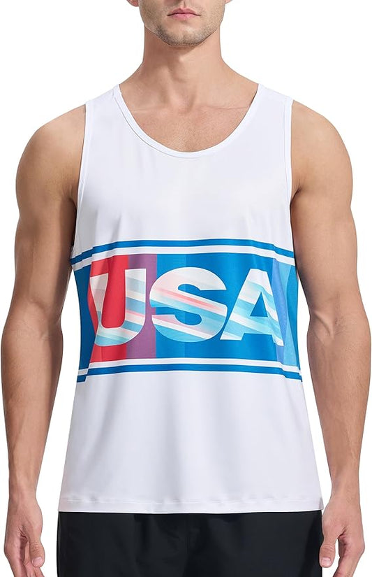 EZRUN Men's Quick Dry Sport Tank Top for Bodybuilding Gym Athletic Jogging Running,Fitness Training Workout Sleeveless Shirts
