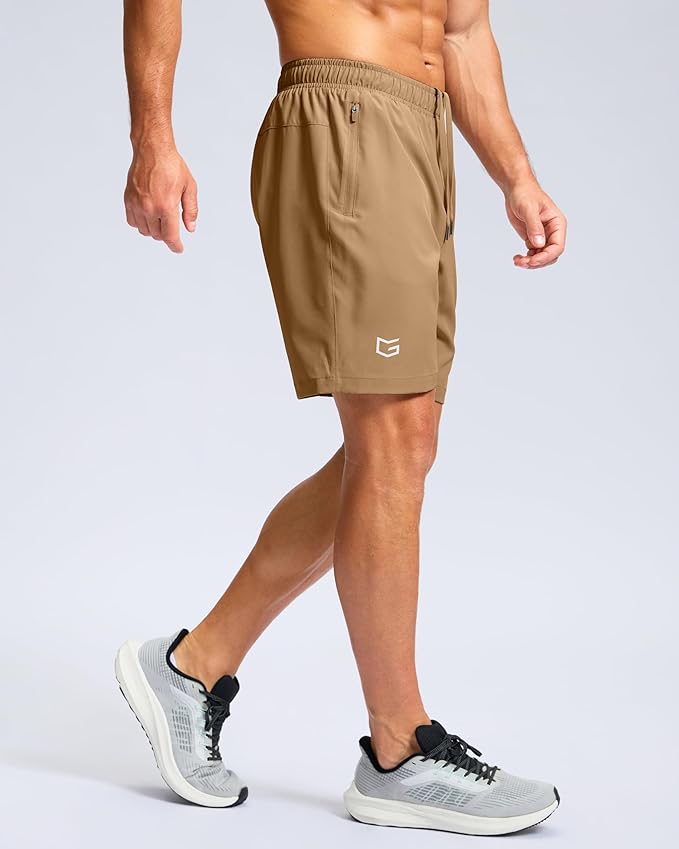 G Gradual Men's Athletic Running Shorts with Zipper Pockets Quick Dry 7"/ 5"/ 9" Workout Gym Shorts for Basketball Hiking