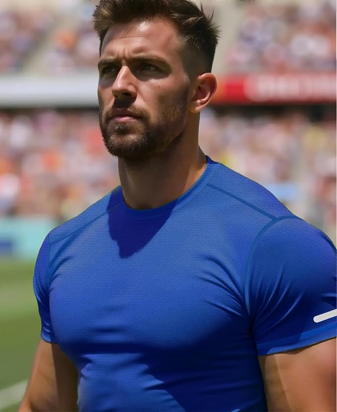 Workout Shirts Men Moisture Wicking T-Shirt Quick Dry Running Short Sleeve Gym Performance Active Tee Athletic Fit