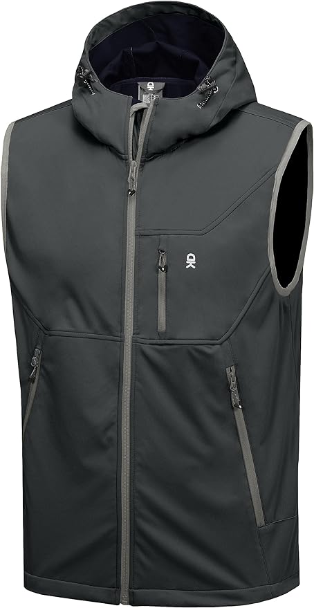 Little Donkey Andy Men's Lightweight Softshell Vest Windproof Sleeveless Jacket for Travel Hiking Running Golf