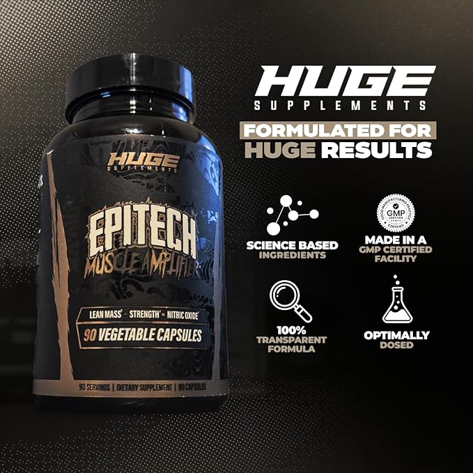 Epitech® Epicatechin Supplement – Natural Myostatin Inhibitor for Muscle Growth, Optimally Dosed, Added BioPerine® for Maximum Absorption, Boosts Endurance, Nitric Oxide & Recovery – 90 Servings