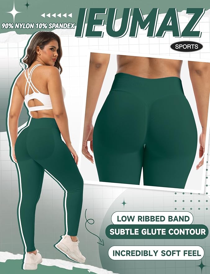 Scrunch Butt Lifting Leggings for Women Gym Seamless Workout Leggings Mid Low Waist Tummy Control Yoga Pants