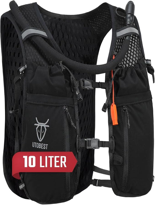 Upgrade Running Hydration Vest 10L, Running Backpack for Women Men Multi-Functional Storage, Adjustable Water Vest for Trail Marathon Race Jogging Cycling