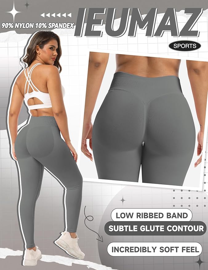 Scrunch Butt Lifting Leggings for Women Gym Seamless Workout Leggings Mid Low Waist Tummy Control Yoga Pants