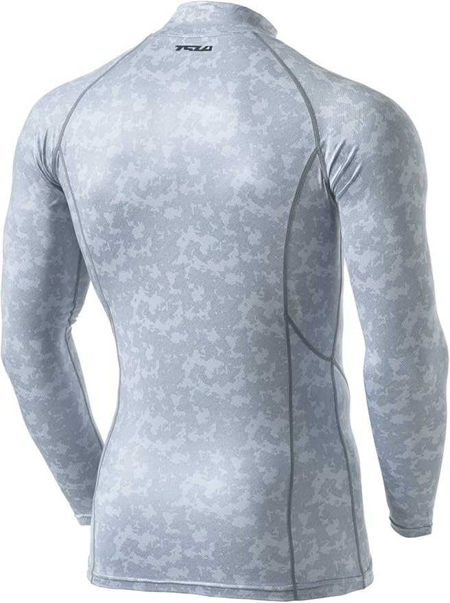 TSLA Men's Thermal Long Sleeve Compression Shirts, Mock/Turtleneck Winter Sports Running Base Layer Top