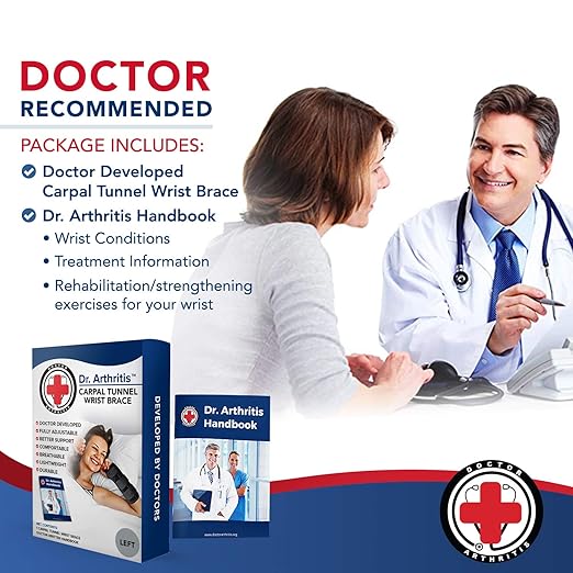 Doctor Developed Carpal Tunnel Wrist brace, Relief for carpal tunnel, injuries, wrist support for arthritis, hand support with wrist splint (Left Hand)
