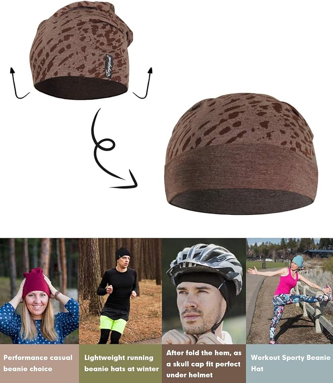 10" Multifunctional Soft Fashion Lightweight Beanies Hats, Cooling Running Skull Cap Helmet Liner Sleep Caps