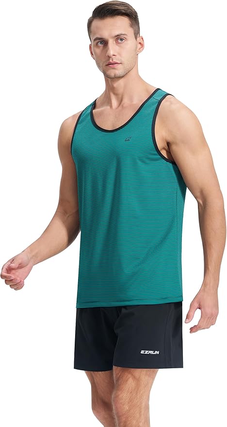 EZRUN Men's Quick Dry Sport Tank Top for Bodybuilding Gym Athletic Jogging Running,Fitness Training Workout Sleeveless Shirts