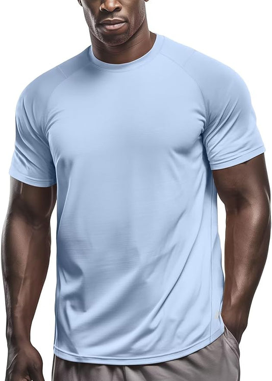 Zengjo Running Shirts for Men Quick Dry Performance T-Shirt Moisture-Wicking Athletic Tee for Gym Workout Training