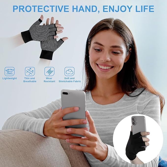 Half-Finger Workout Gloves, Sports Cycling Glove, Fingerless Work Gloves for Men Women, Anti-slip Exercise Gloves