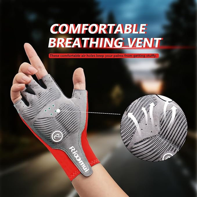 Cycling Gloves,Anti-Slip 5mm Padded Biking Gloves for Men Women Shock-Absorbing Summer Breathable for Road Bicycle Commuting