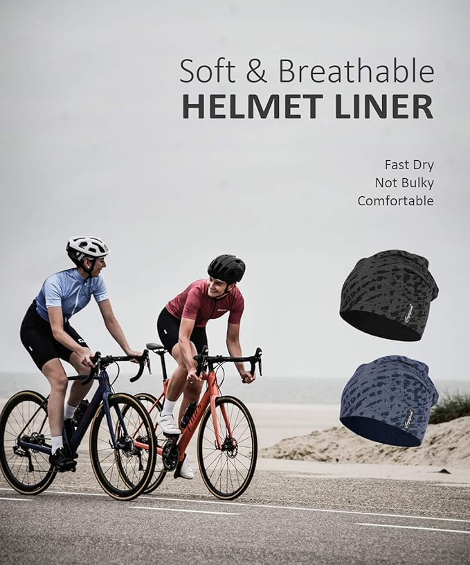 10" Multifunctional Soft Fashion Lightweight Beanies Hats, Cooling Running Skull Cap Helmet Liner Sleep Caps