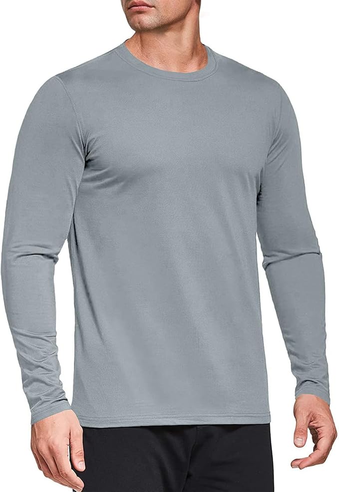 Men's 1, 3 or 5 Pack Performance Long Sleeve T-Shirts, UPF 50+ Sun Protection Shirts, Athletic Gym Workout Shirts for Running