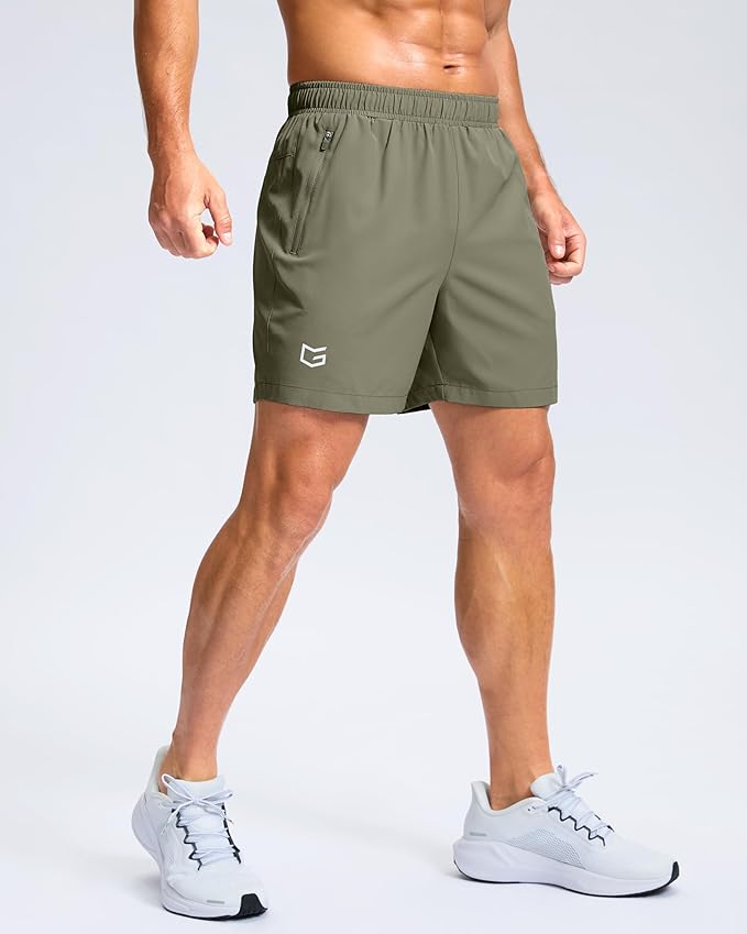 G Gradual Men's Athletic Running Shorts with Zipper Pockets Quick Dry 7"/ 5"/ 9" Workout Gym Shorts for Basketball Hiking