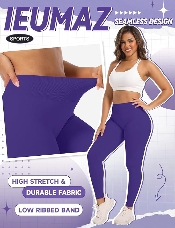 Scrunch Butt Lifting Leggings for Women Gym Seamless Workout Leggings Mid Low Waist Tummy Control Yoga Pants