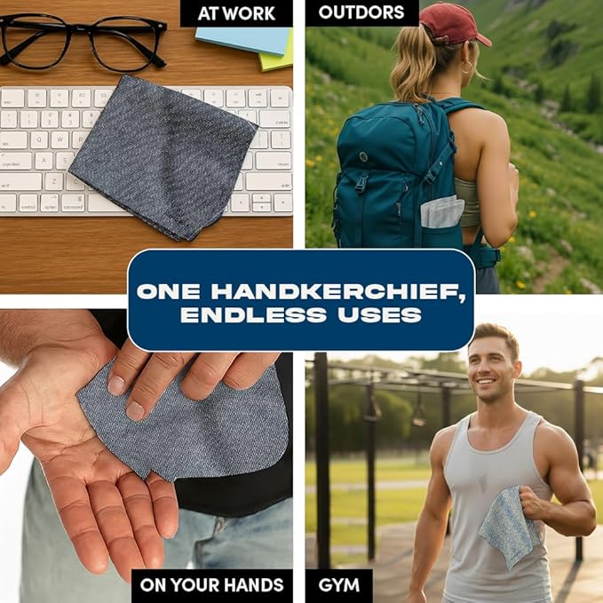 ARMORAY Sweat Absorbing Towel Handkerchief – Quick-Dry Microfiber Gym Towels for Face, Hands & Body – Workout Towel for Men, Sport Rag, Perfect for Tennis, Pickleball & Sauna Use by Women