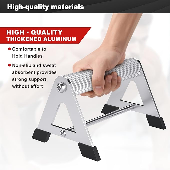 Push Up Bar - Heavy-Duty Stainless Steel Pushup Stands with Non-Slip Base, 500LB Capacity, Portable Home Gym Equipment for Strength Training & Floor Workout