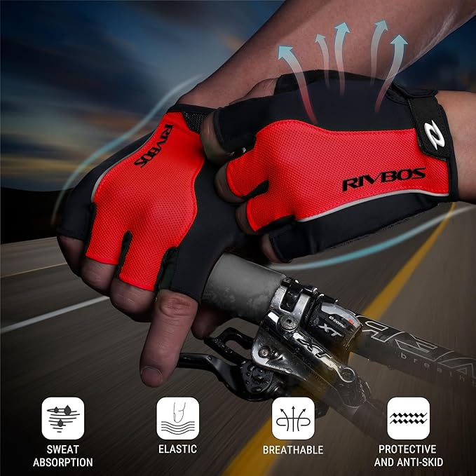 RIVBOS Cycling Gloves Bike Gloves for Men Women with Anti-Slip Shock-Absorbing Pad for Bicycle/Workout/Road Bike/Gym/Driving CHG001