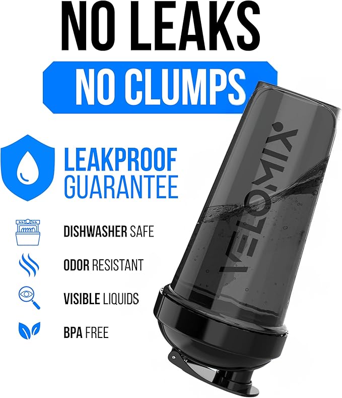 VELOMIX -2 Pack- 28 oz Protein Shaker Bottles for Protein Mixes - 2x Wire Whisk | Leak Proof Shaker Cups for Protein Shakes | Protein Shaker Bottle Pack | Shakers for Protein Shakes-Green&Black