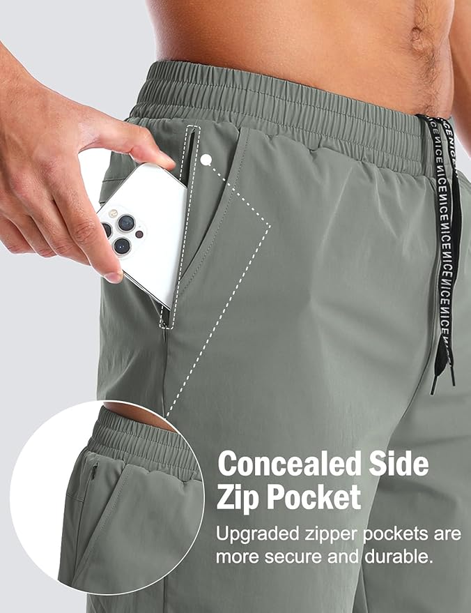 Aolesy Men's 5''/7'' Running Shorts Quick Dry Workout Gym Shorts with Pockets, Tennis Training Athletic(Linerless & Liner)