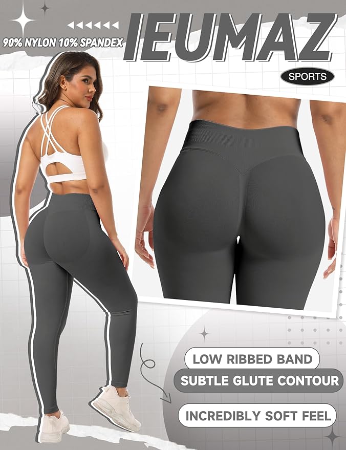 Scrunch Butt Lifting Leggings for Women Gym Seamless Workout Leggings Mid Low Waist Tummy Control Yoga Pants
