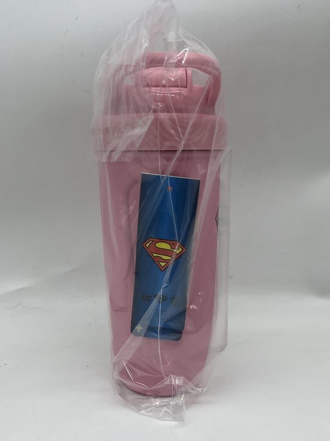 Smartshake DC COMICS Reforce Stainless Steel Protein Shaker Bottle 900 ml | 30 oz - Leakproof Screw-on Lid - BPA Free – Unisex - Non Insulated - Supergirl Logo