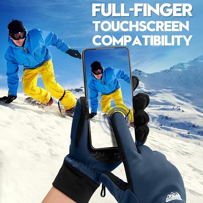 Bruvoalon Winter Gloves for Women & Men, 3M Thermal Insulation, Lycra Fabric, Windproof, Touchscreen, Anti-Slip, Cold Weather